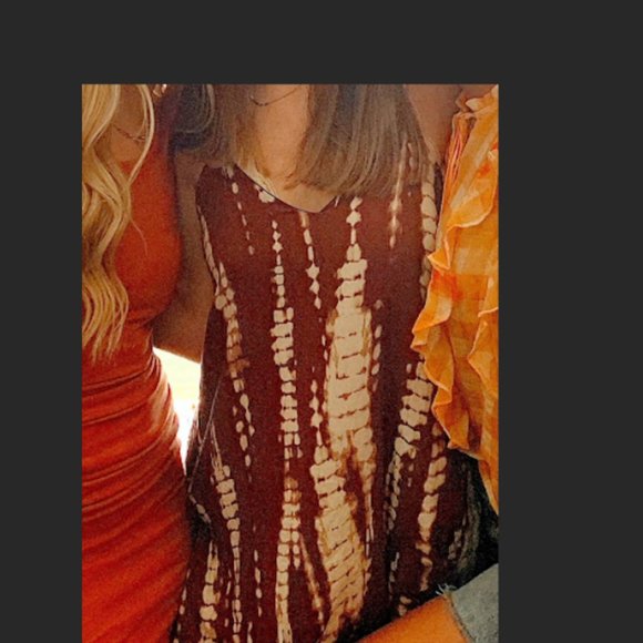 American Thread's Burnt Orange and White Mini Dress - Picture 2 of 2